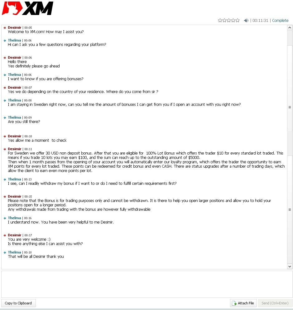 XM support à la clientèle