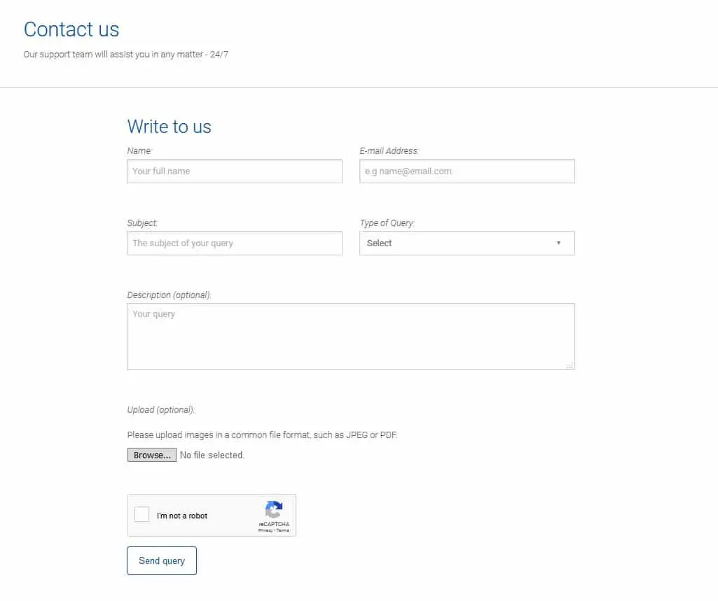 Plus500 email contact form
