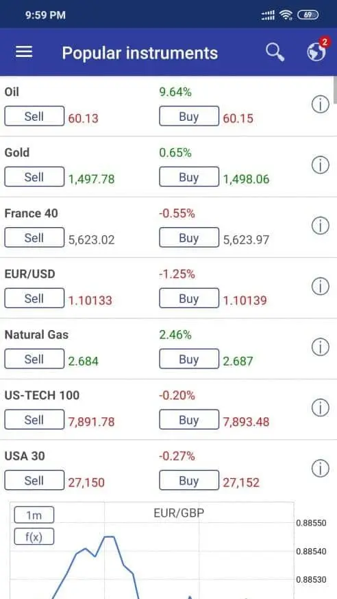 Plus500 Android app