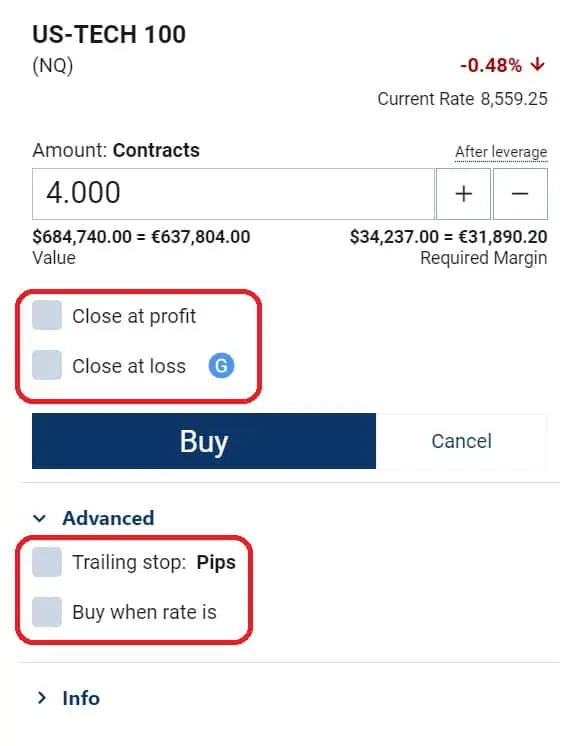 Plus500 risk management tools
