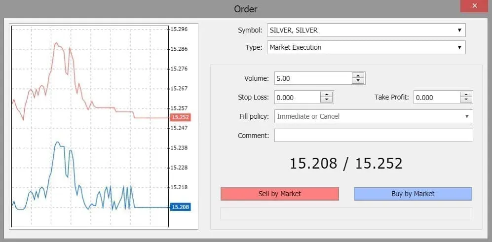 XM silver trading