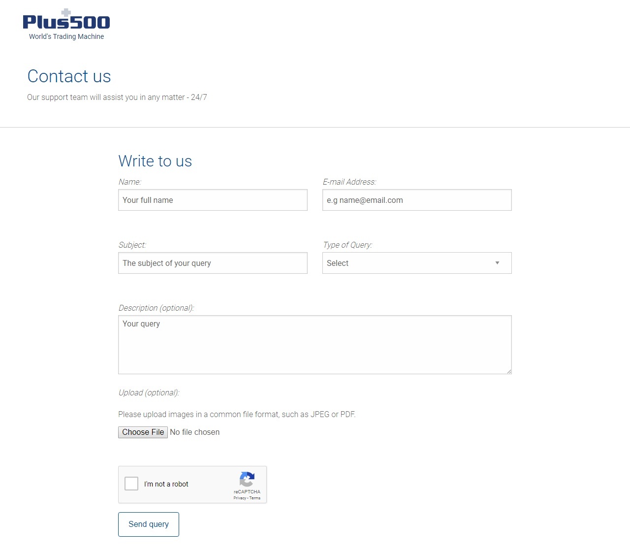 Plus500 customer support